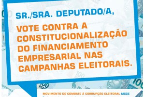 Pelo fim do financiamento de empresas nas campanhas eleitorais