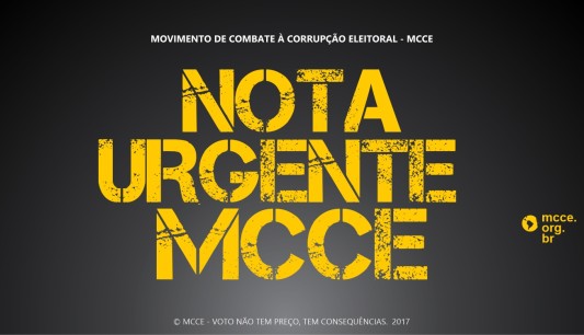 MCCE alerta para risco de aprovação do “distritão”
