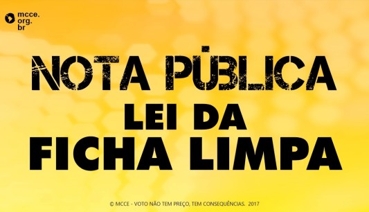 Nota Pública – Lei da Ficha Limpa