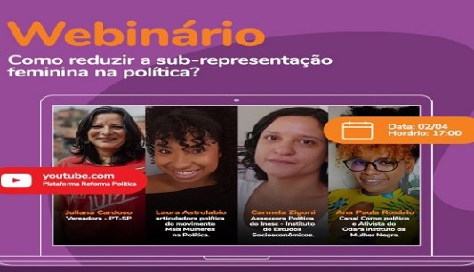 Webinário discute sub-representação feminina na política